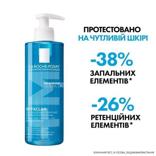 Гель-мусс La Roche-Posay Effaclar+ M для очищения проблемной кожи 400 мл (3337872411991)
