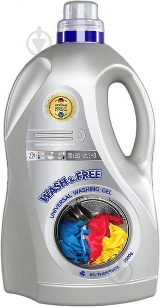 Гель для машинной и ручной стирки Wash&Free Универсальный 5 л