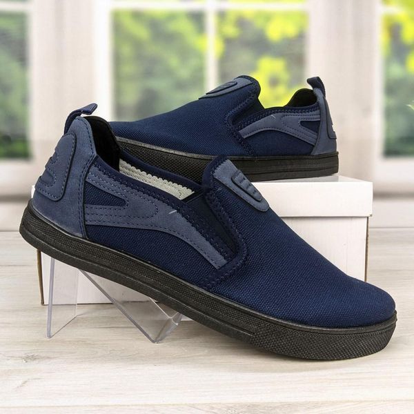 Кроссовки Мужские мокасины тапочки джинсовые синие Dago Style