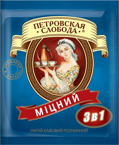 Кавовий напій Петрівська Слобода 3в1 Міцний 25 пакетиків (упаковка) | Сильна кава, Бадьорий ранок, Українська PROM-2899014395 фото