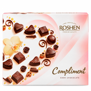Цукерки roshen Compliment dark chocolate 154 гр Ц-011 фото