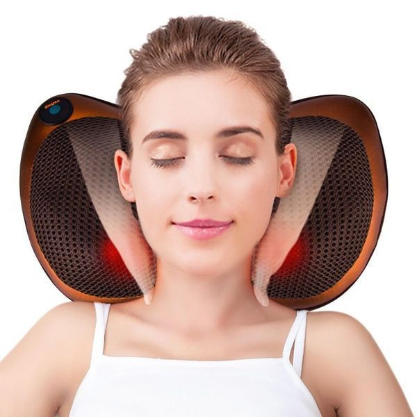 Автомобильная массажная подушка массажер для шеи Car and Home Massage Pillow CHM - 8028