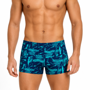 Мужские плавки ROLAN 50 синие с бирюзовым принтом SPORT PROM-3090797867 фото