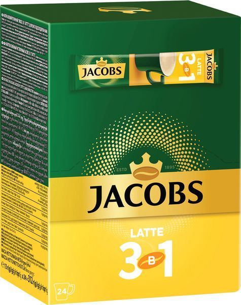 Кофейный напиток Jacobs 3 in 1 Latte 24 x 13 г (4820206290496)