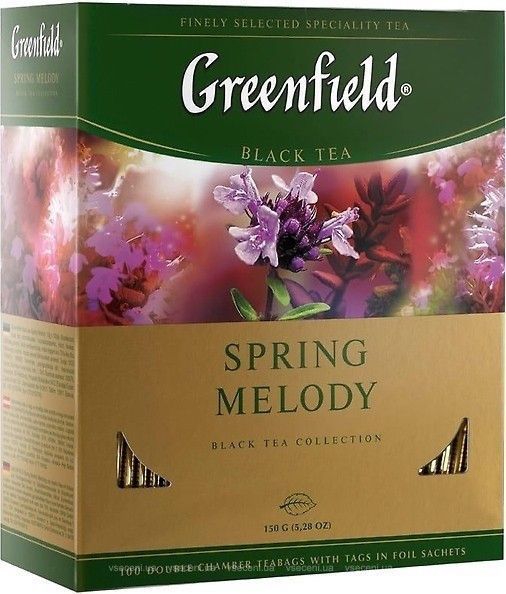 Чай черный с чабрецом Greenfield Spring Melody 100 пак. м/у HoReCa PROM-2899018835 фото
