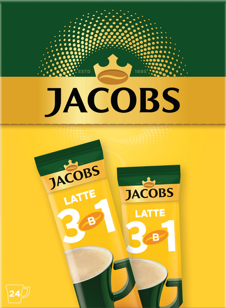 Кофейный напиток Jacobs 3 in 1 Latte 24 x 13 г (4820206290496)