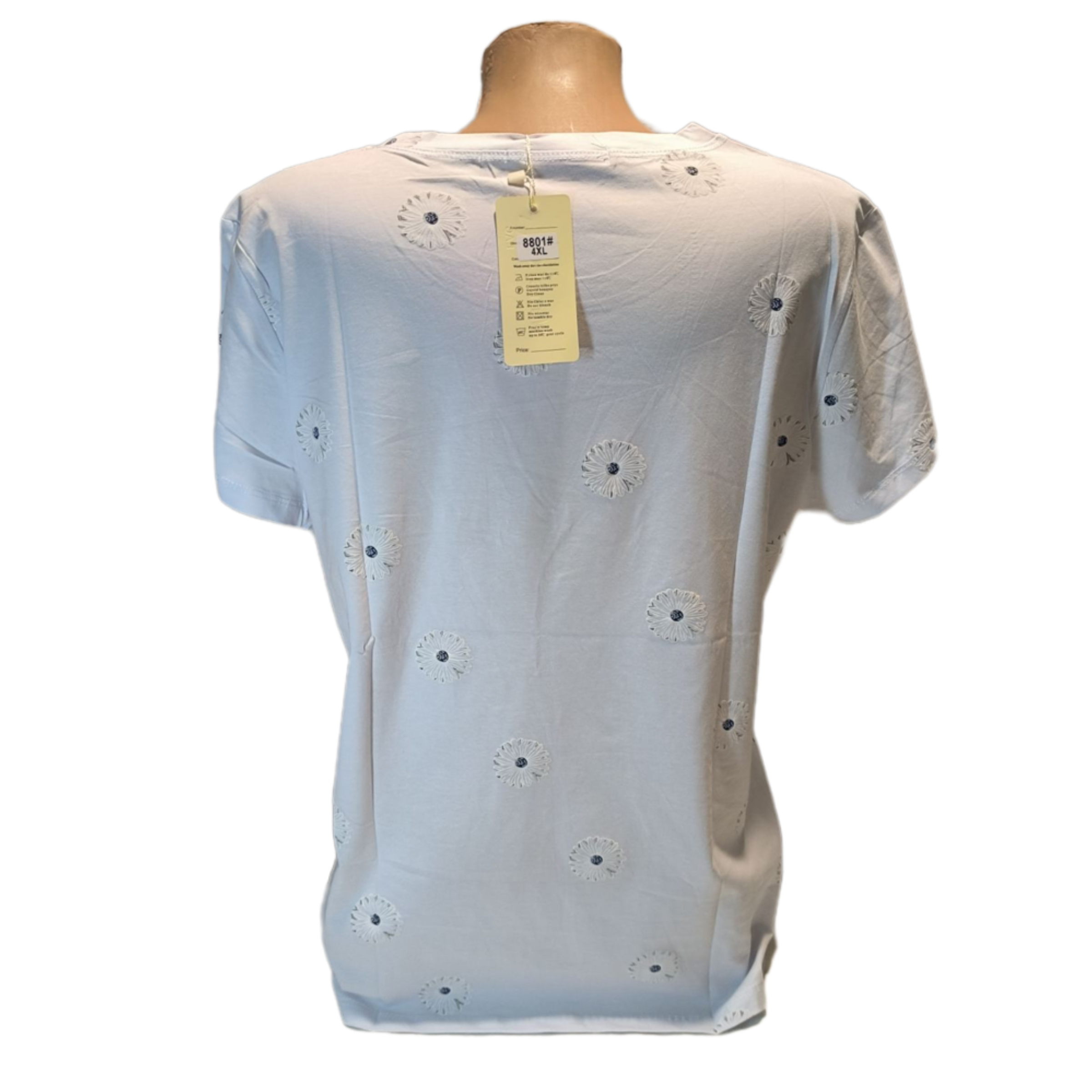 Белая женская футболка с вышивкой Ромашки