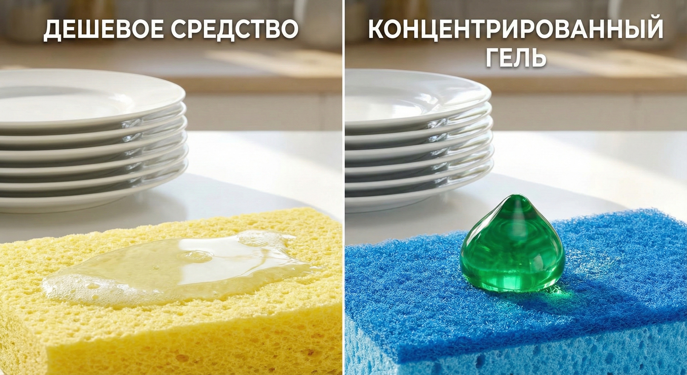 Порівняння густоти краплі концентрату та звичайного засобу